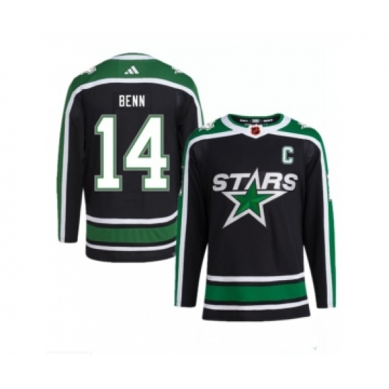 Men's Dallas Stars #14 Jamie Benn Black 2022-23 Reverse Retro Stitched Jersey - Ujersey