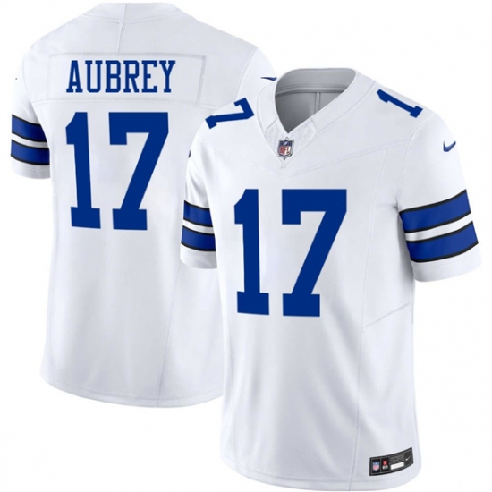 Men's Dallas Cowboys #17 Brandon Aubrey White 2025 F.U.S.E Vapor Untouchable Limited Football Stitched Jersey - Ujersey
