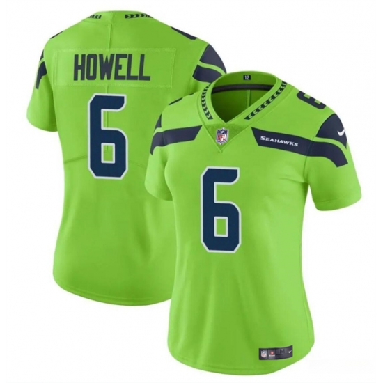 Women's Seattle Seahawks #6 Sam Howell Green Vapor Limited Football Stitched Jersey - Ujersey
