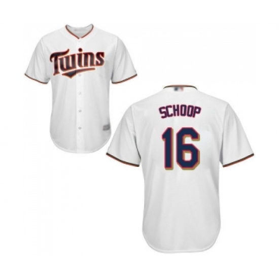 Men's Minnesota Twins #16 Jonathan Schoop Replica White Home Cool Base Baseball Jersey - Ujersey