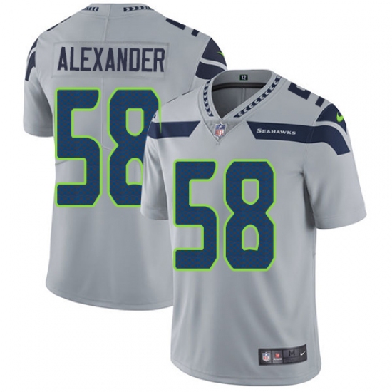 Youth Nike Seattle Seahawks #58 D.J. Alexander Grey Alternate Vapor Untouchable Elite Player NFL Jersey - Ujersey