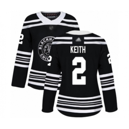 Women's Chicago Blackhawks #2 Duncan Keith Authentic Black Alternate Hockey Jersey