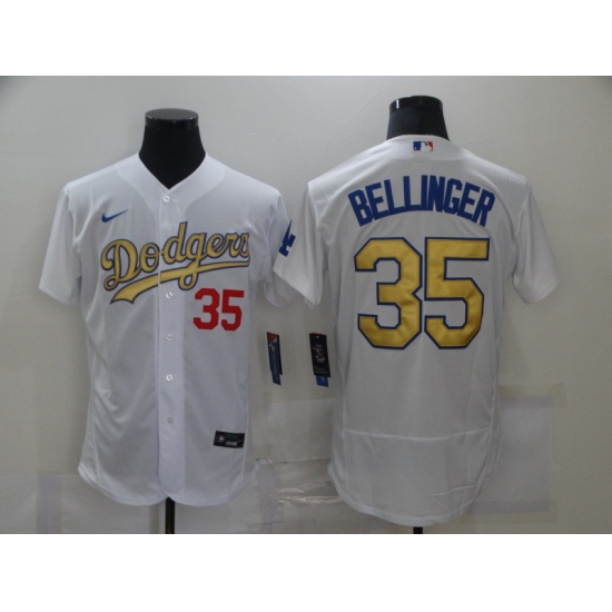 Men's Los Angeles Dodgers #35 Cody Bellinger Olive Gold Authentic Jersey - Ujersey