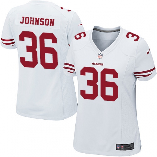 Women's Nike San Francisco 49ers #36 Dontae Johnson Game White NFL Jersey - Ujersey