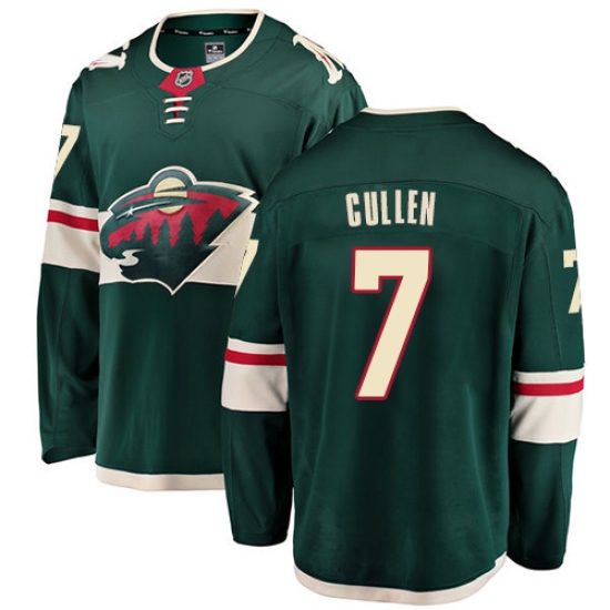 Men's Minnesota Wild #7 Matt Cullen Authentic Green Home Fanatics Branded Breakaway NHL Jersey - Ujersey