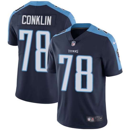Youth Nike Tennessee Titans #78 Jack Conklin Elite Navy Blue Alternate NFL Jersey - Ujersey
