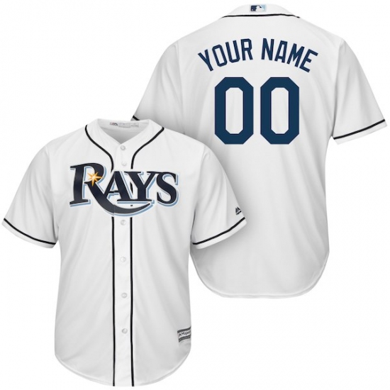Men's Tampa Bay Rays Majestic White Cool Base Custom Jersey - Ujersey
