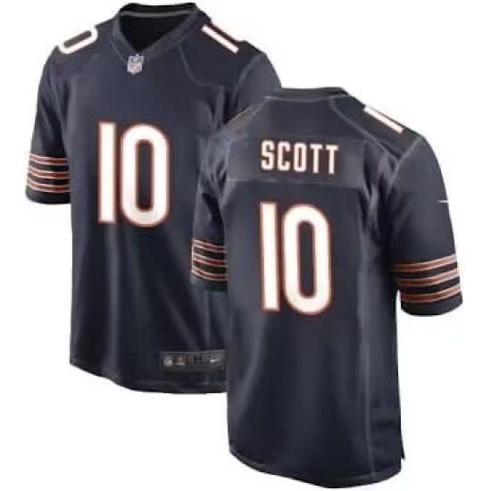 Men's Chicago Bears #10 Tyler Scott Navy Stitched Game Football Jersey - Ujersey