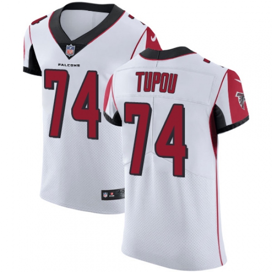 Men's Nike Atlanta Falcons #74 Tani Tupou White Vapor Untouchable Elite Player NFL Jersey - Ujersey