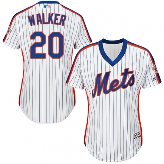 Women's Majestic New York Mets #20 Neil Walker Replica White Alternate Cool Base MLB Jersey - Ujersey