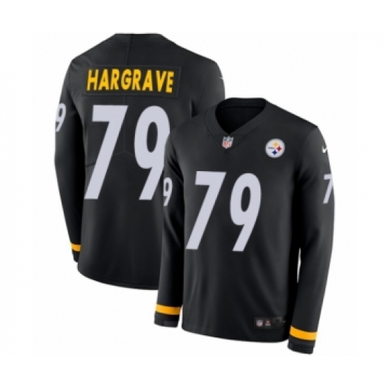 Men's Nike Pittsburgh Steelers #79 Javon Hargrave Limited Black Therma Long Sleeve NFL Jersey - Ujersey
