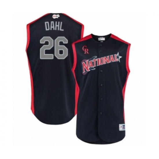 Men's Colorado Rockies #26 David Dahl Authentic Navy Blue National League 2019 Baseball All-Star Jersey - Ujersey