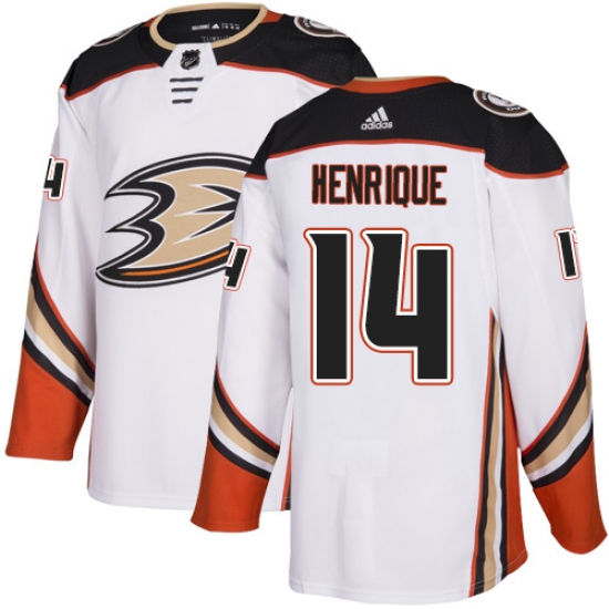Men's Adidas Anaheim Ducks #14 Adam Henrique Authentic White Away NHL Jersey - Ujersey