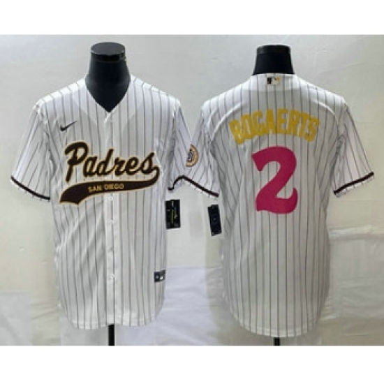 Men's San Diego Padres #2 Xander Bogaerts White NEW 2023 City Connect Cool Base Stitched Jersey 1 - Ujersey