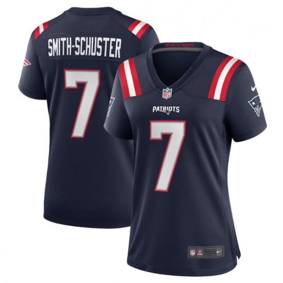 Women's New England Patriots #7 JuJu Smith-Schuster Navy Stitched Game Jersey(Run Small) - Ujersey