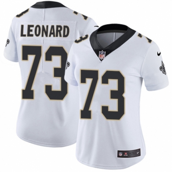Women's Nike New Orleans Saints #73 Rick Leonard White Vapor Untouchable Limited Player NFL Jersey - Ujersey