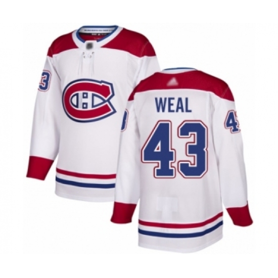 Men's Montreal Canadiens #43 Jordan Weal Authentic White Away Hockey Jersey - Ujersey