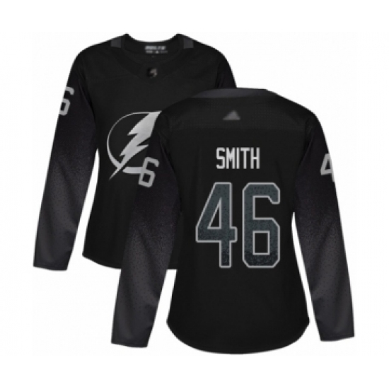 Women's Tampa Bay Lightning #46 Gemel Smith Authentic Black Alternate Hockey Jersey - Ujersey