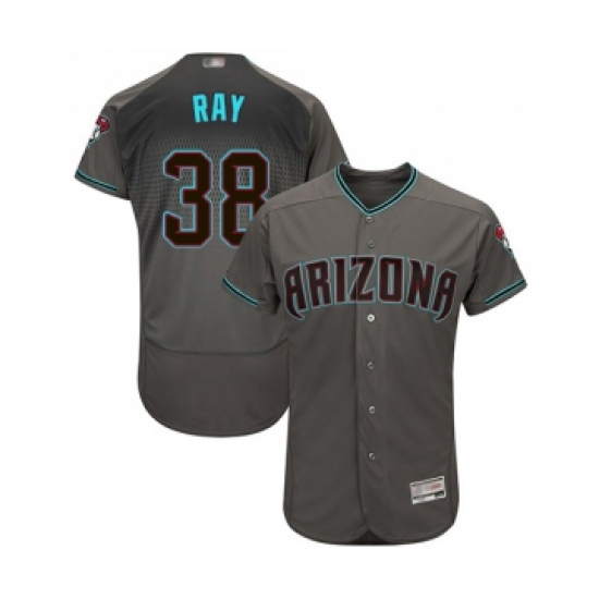 Men's Arizona Diamondbacks #38 Robbie Ray Gray Teal Alternate Authentic Collection Flex Base Baseball Jersey