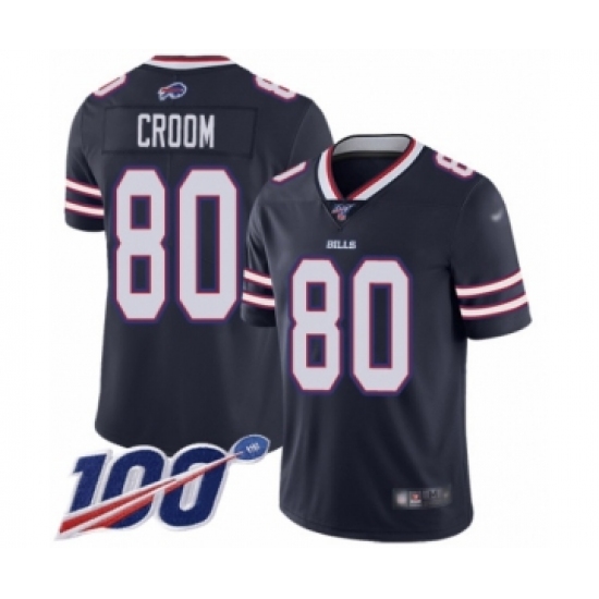 Men's Buffalo Bills #80 Jason Croom Limited Navy Blue Inverted Legend 100th Season Football Jersey - Ujersey