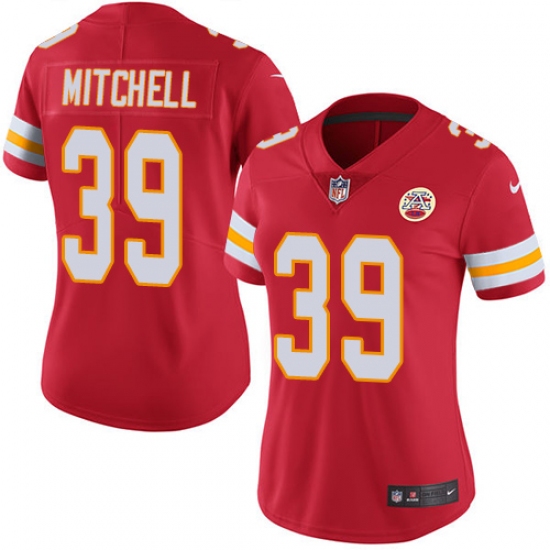 Women's Nike Kansas City Chiefs #39 Terrance Mitchell Red Team Color Vapor Untouchable Limited Player NFL Jersey - Ujersey