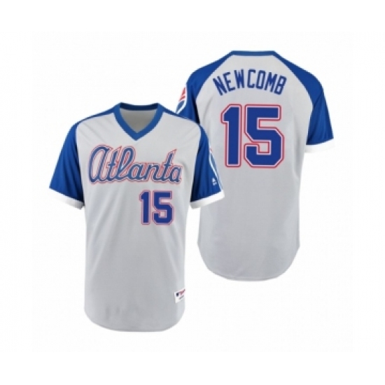 Youth Braves #15 Sean Newcomb Gray Royal 1979 Turn Back the Clock Authentic Jersey