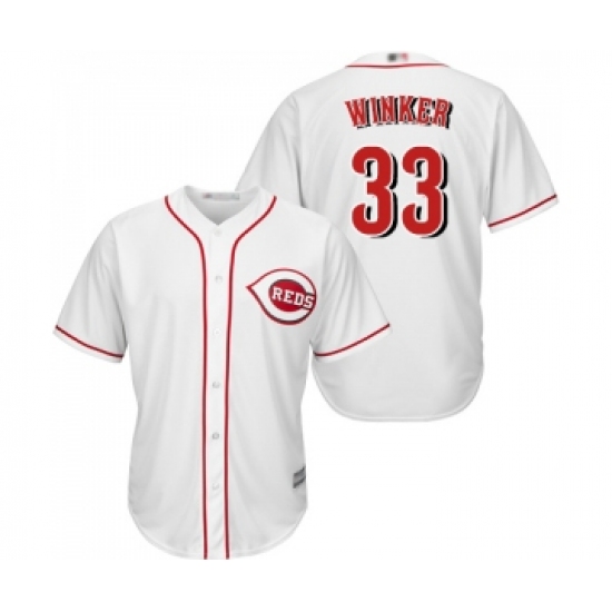 Men's Cincinnati Reds #33 Jesse Winker Replica White Home Cool Base Baseball Jersey - Ujersey
