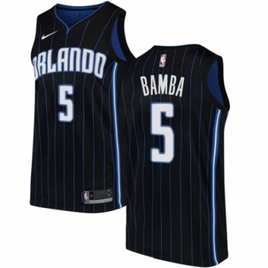 Men's Nike Orlando Magic #5 Mohamed Bamba Authentic Black NBA Jersey Statement Edition - Ujersey