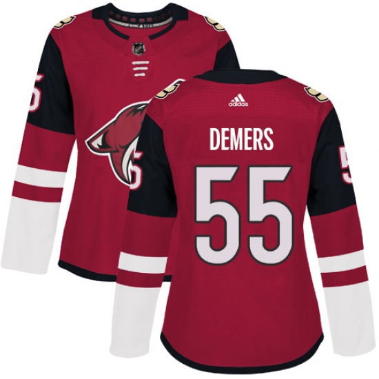 Women's Adidas Arizona Coyotes #55 Jason Demers Premier Burgundy Red Home NHL Jersey - Ujersey