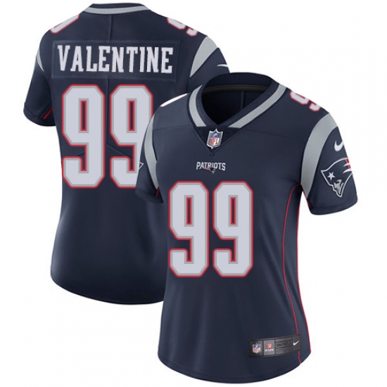 Women's Nike New England Patriots #99 Vincent Valentine Navy Blue Team Color Vapor Untouchable Limited Player NFL Jersey - Ujersey