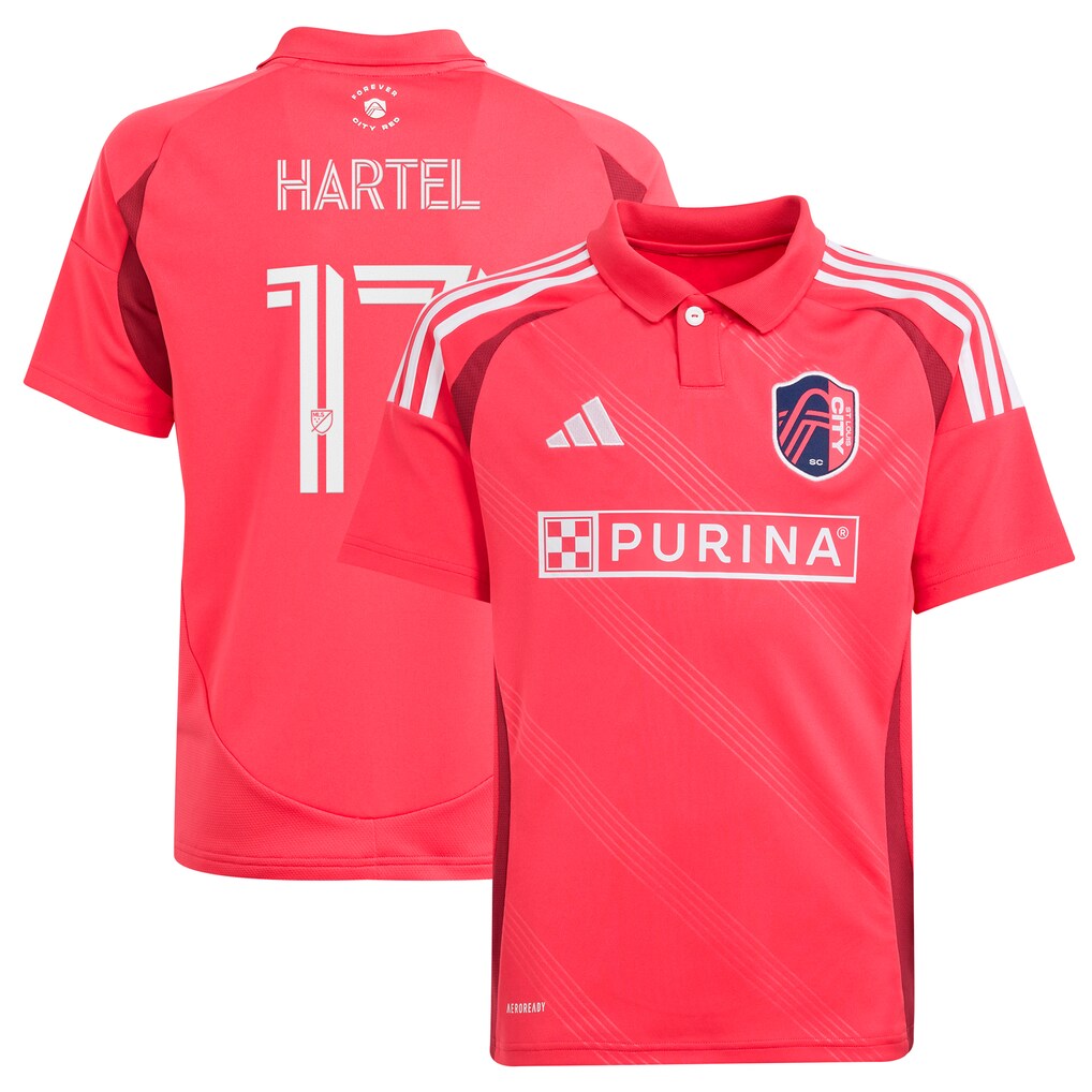 Youth St. Louis City SC Marcel Hartel adidas Red 2025 Forever CITY Red Replica Player Jersey - Ujersey