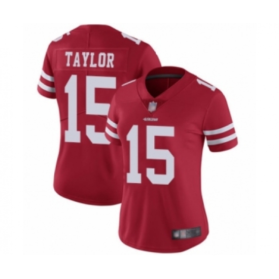 Women's San Francisco 49ers #15 Trent Taylor Red Team Color Vapor Untouchable Limited Player Football Jersey - Ujersey