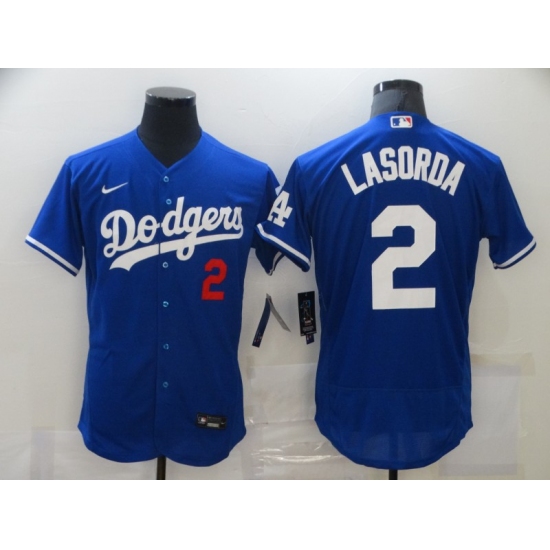 Men's Los Angeles Dodgers #2 Tommy Lasorda Nike Blue Jersey - Ujersey