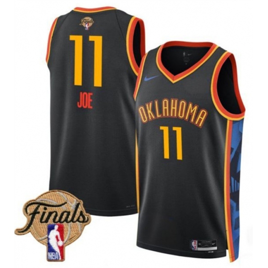 Men's Oklahoma City Thunder #11 Isaiah Joe Black 2024-25 City Edition Stitched Basketball Jersey - Ujersey