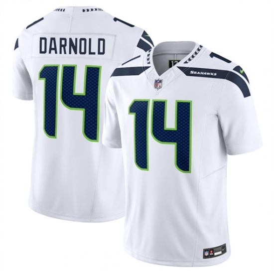 Men's Seattle Seahawks #14 Sam Darnold White 2024 F.U.S.E. Vapor Limited Football Stitched Jersey - Ujersey