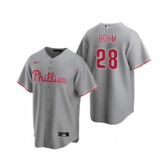 Youth Philadelphia Phillies #28 Alec Bohm Gray Road Jersey - Ujersey