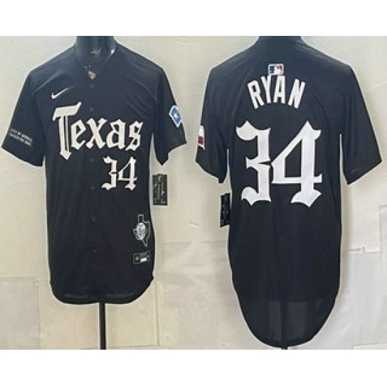 Men's Texas Rangers #34 Nolan Ryan Black Gothic Mexico 2025 Vapor Premier Limited Jersey