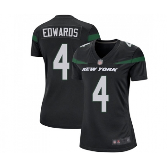 Women's New York Jets #4 Lac Edwards Game Black Alternate Football Jersey - Ujersey