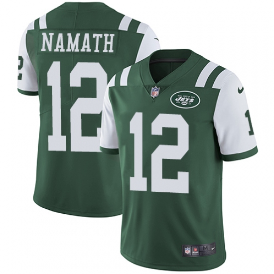 Men's Nike New York Jets #12 Joe Namath Green Team Color Vapor Untouchable Limited Player NFL Jersey - Ujersey