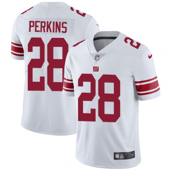 Men's Nike New York Giants #28 Paul Perkins White Vapor Untouchable Limited Player NFL Jersey - Ujersey
