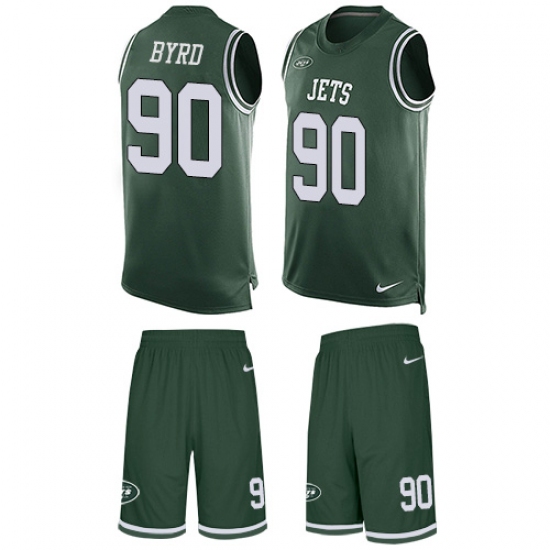 Men's Nike New York Jets #90 Dennis Byrd Limited Green Tank Top Suit NFL Jersey - Ujersey