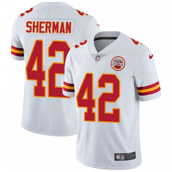 Men's Nike Kansas City Chiefs #42 Anthony Sherman White Vapor Untouchable Limited Player NFL Jersey - Ujersey