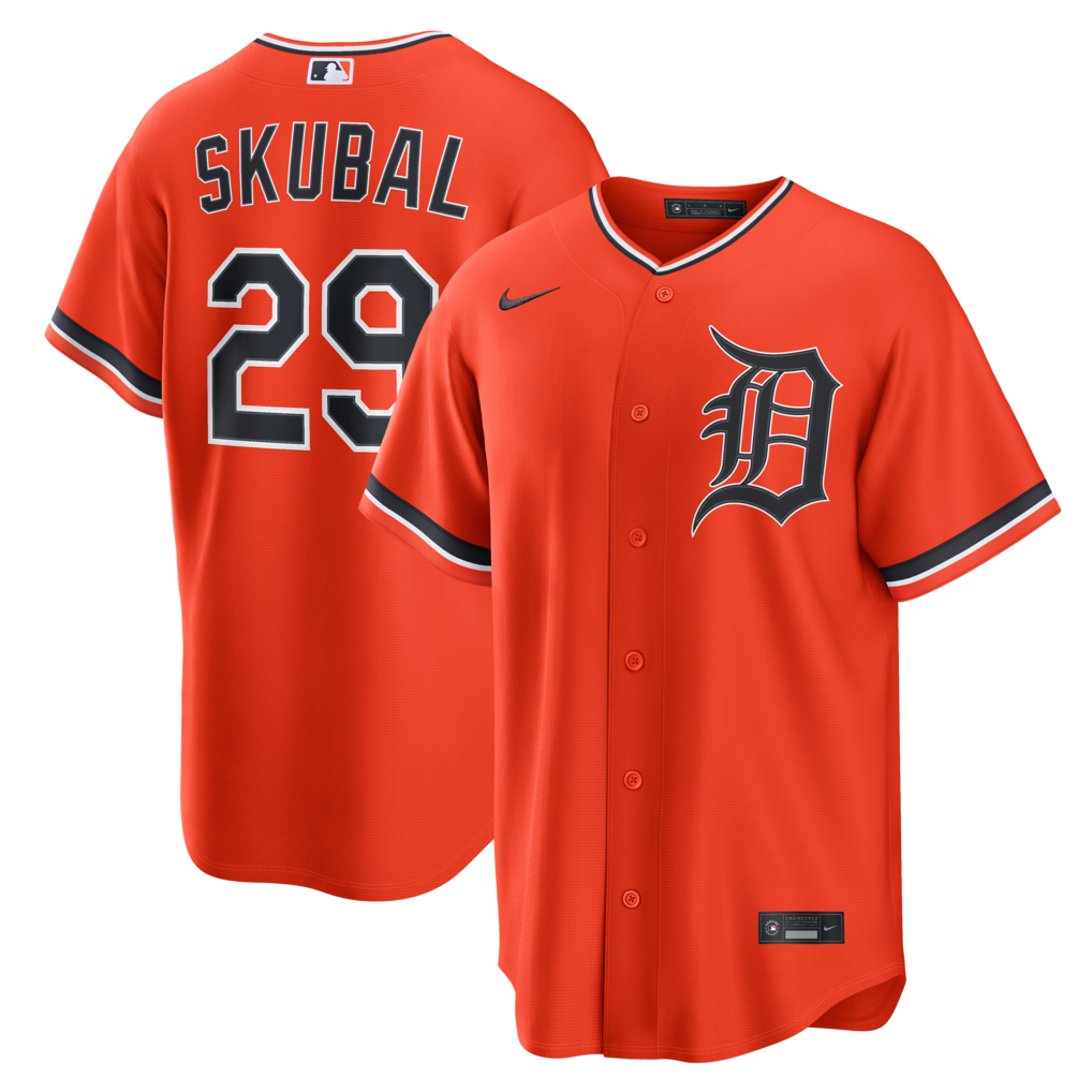 Men's Detroit Tigers Tarik Skubal Nike Orange Alternate Replica Jersey