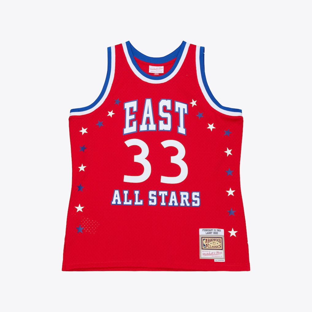 Men's Eastern Conference Larry Bird Mitchell & Ness Red 1983 All-Star Game Swingman Jersey - SUjersey01