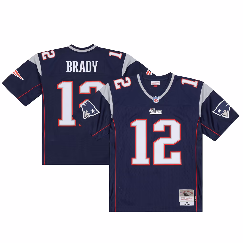 Men's New England Patriots Tom Brady Mitchell & Ness Navy Big & Tall 2001 Legacy Retired Player Jersey - U-jersey