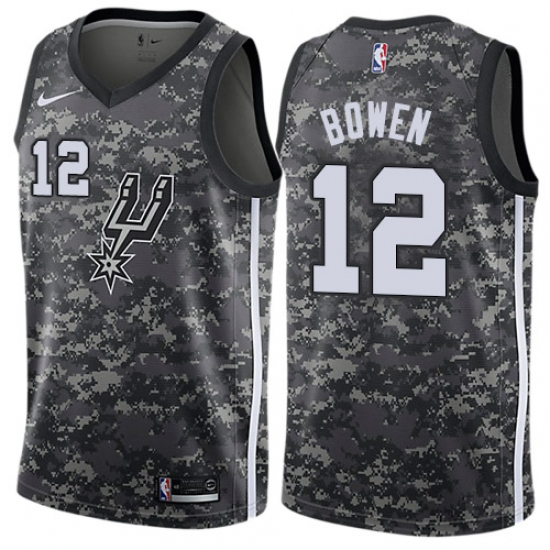 Women's Nike San Antonio Spurs #12 Bruce Bowen Swingman Camo NBA Jersey - City Edition - Ujersey
