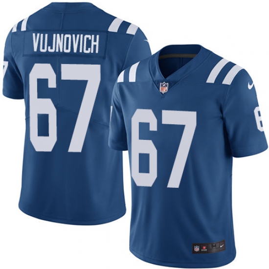 Youth Nike Indianapolis Colts #67 Jeremy Vujnovich Royal Blue Team Color Vapor Untouchable Elite Player NFL Jersey - Ujersey