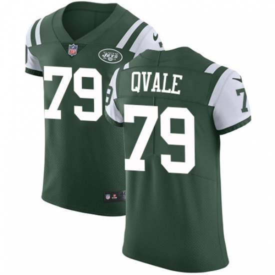 Men's Nike New York Jets #79 Brent Qvale Elite Green Team Color NFL Jersey - Ujersey