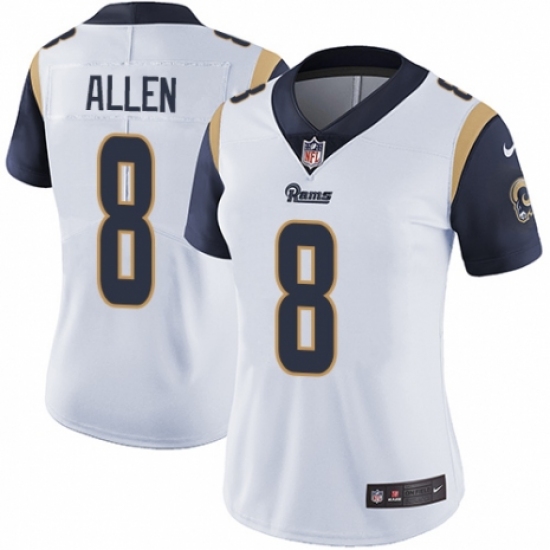 Women's Nike Los Angeles Rams #8 Brandon Allen White Vapor Untouchable Limited Player NFL Jersey - Ujersey