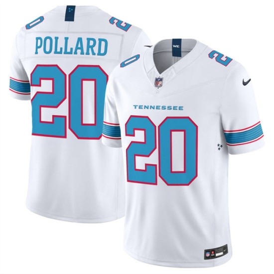 Men's Tennessee Titans #20 Tony Pollard White 2026 F.U.S.E. Vapor Limited Stitched Football Jersey - Ujersey
